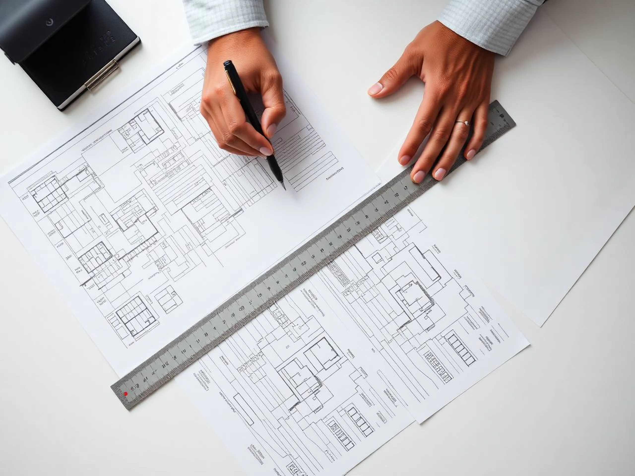 PermitPro Services consultant reviewing architectural drawings